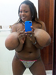 Big Huge Black Tits Selfie - The biggest natural black tits, amateur selfie